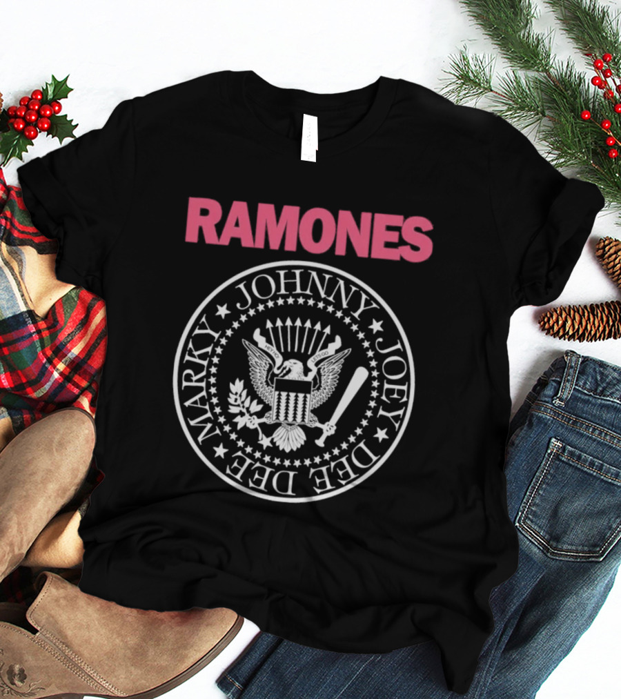 Ramones Seal Johnny Joey Dee Dee Marky Logo 78 83 T-Shirt