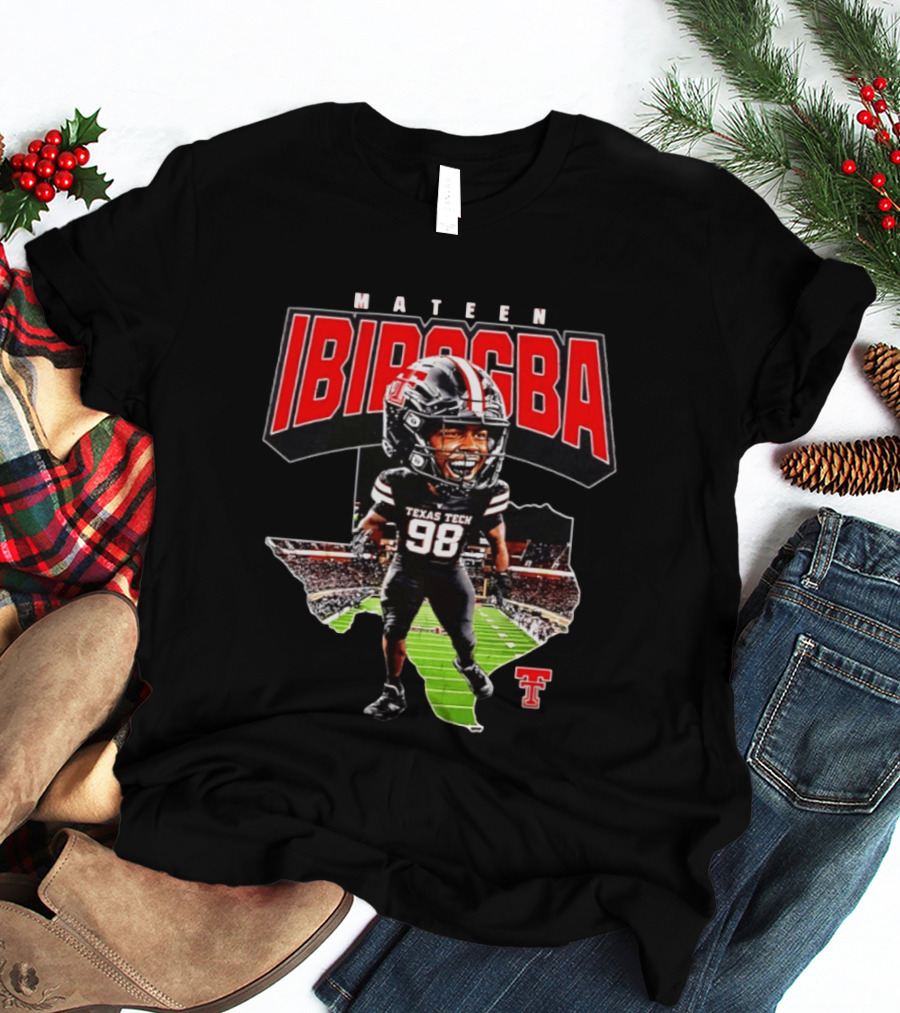 Mateen Ibirogba Texas Tech Red Raiders Football NCAA Caricature Stadium T-Shirt