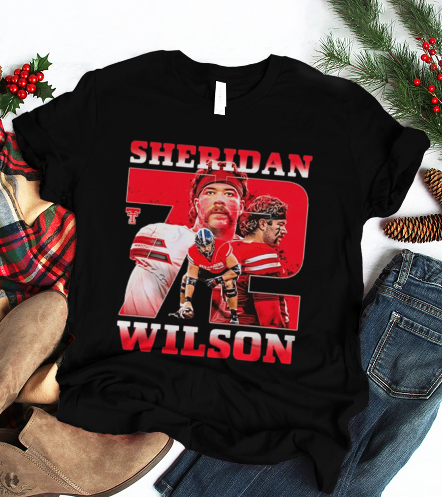 Sheridan Wilson 72 Texas Tech Red Raiders Football NCAA T-Shirt