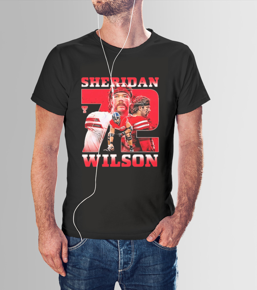 Sheridan Wilson 72 Texas Tech Red Raiders Football NCAA T-Shirt