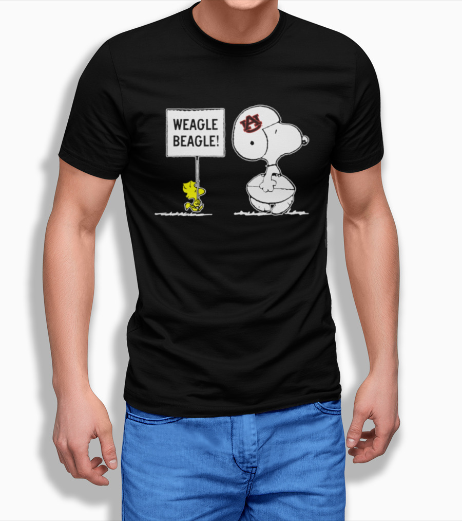 Snoopy Woodstock Auburn Tigers Weagle Beagle Football T-Shirt
