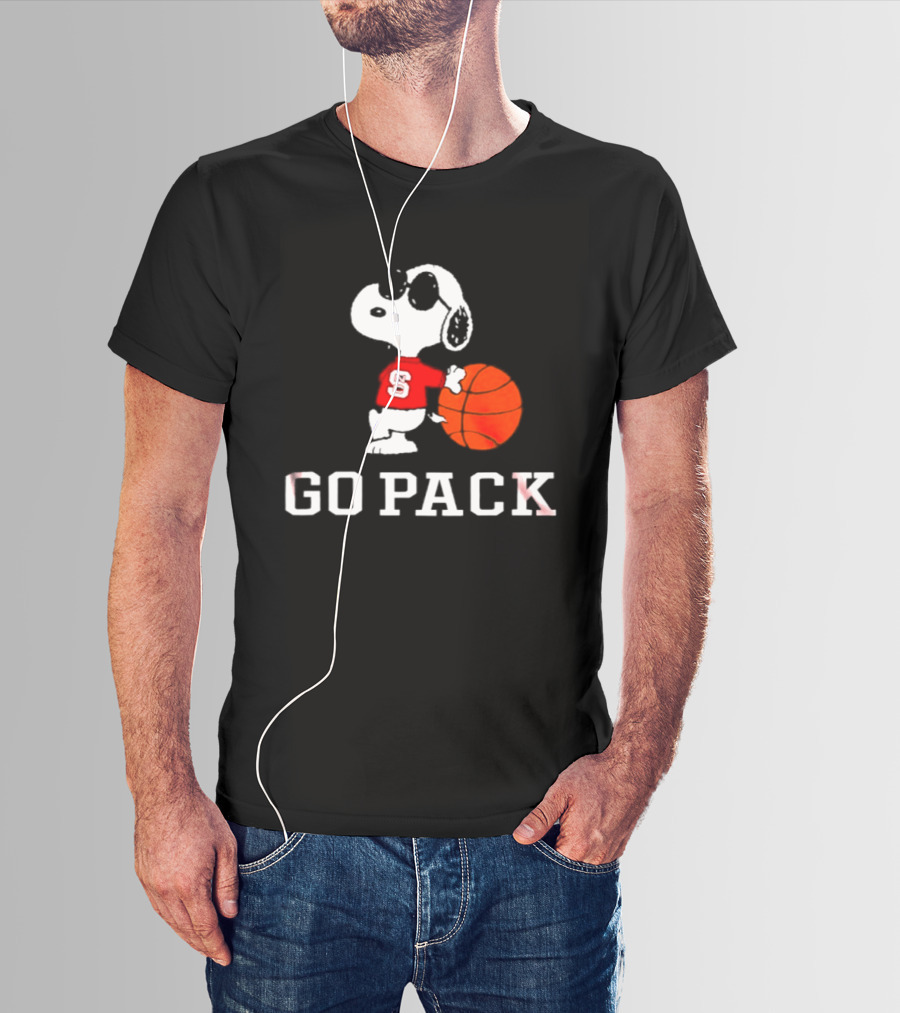 Snoopy NC State Wolfpack Basketball Go Pack T-Shirt
