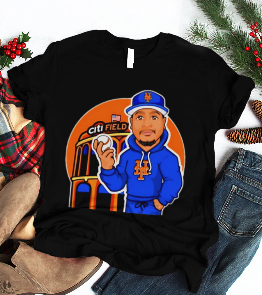 New York Mets Citi Field Baseball Player Caricature T-Shirt