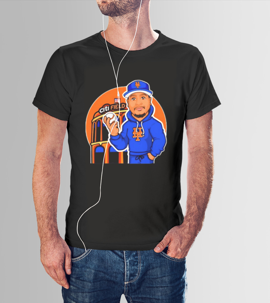New York Mets Citi Field Baseball Player Caricature T-Shirt