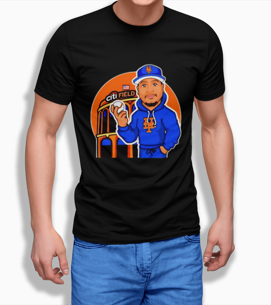 New York Mets Citi Field Baseball Player Caricature T-Shirt