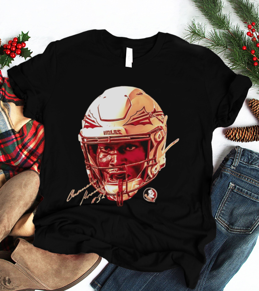 Ousmane Kromah #32 Florida State Seminoles NCAA Football Helmet Noles Game Face T-Shirt