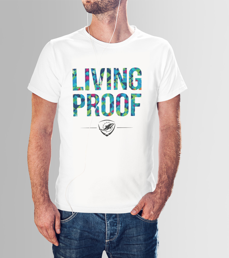 Dolphins Living Proof Crucial Catch Multicolor T-Shirt