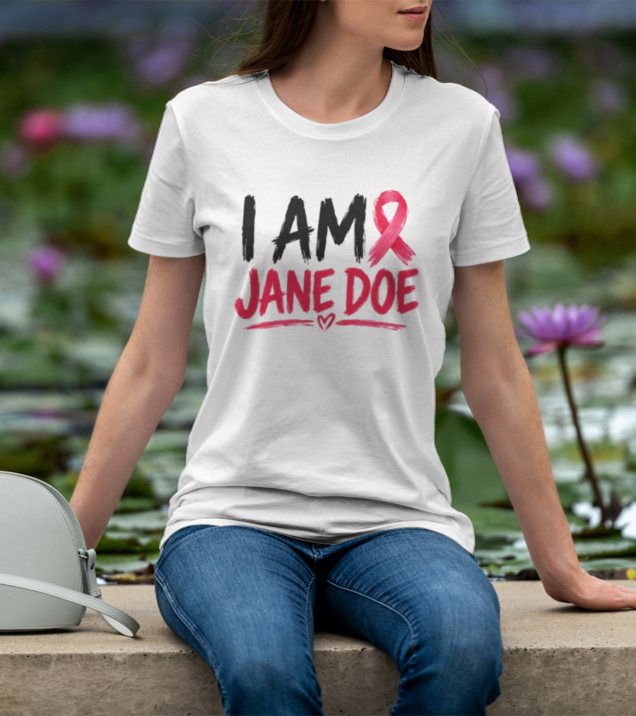 I Am Jane Doe Pink Ribbon Heart Awareness T-Shirt