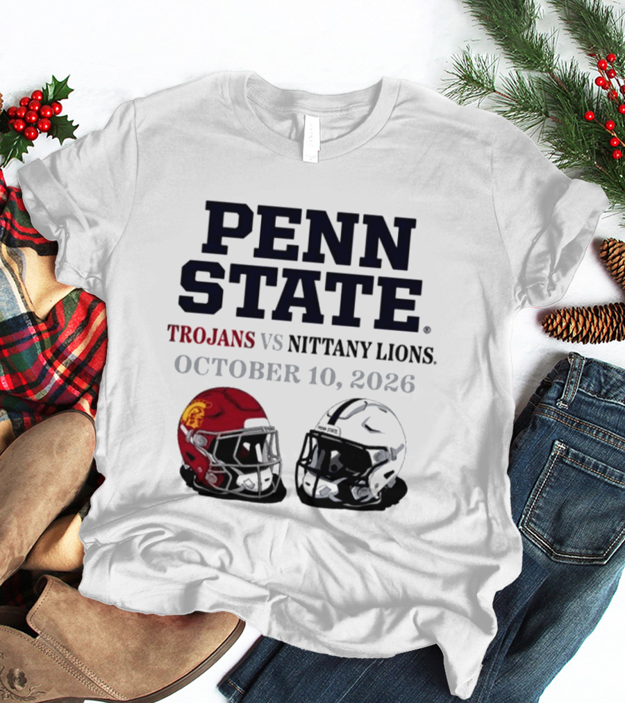 Penn State Vs USC Trojans Nittany Lions October 10 2026 Football Helmets T-Shirt