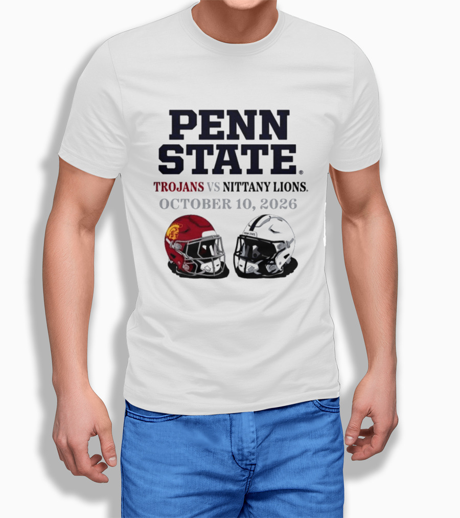 Penn State Vs USC Trojans Nittany Lions October 10 2026 Football Helmets T-Shirt