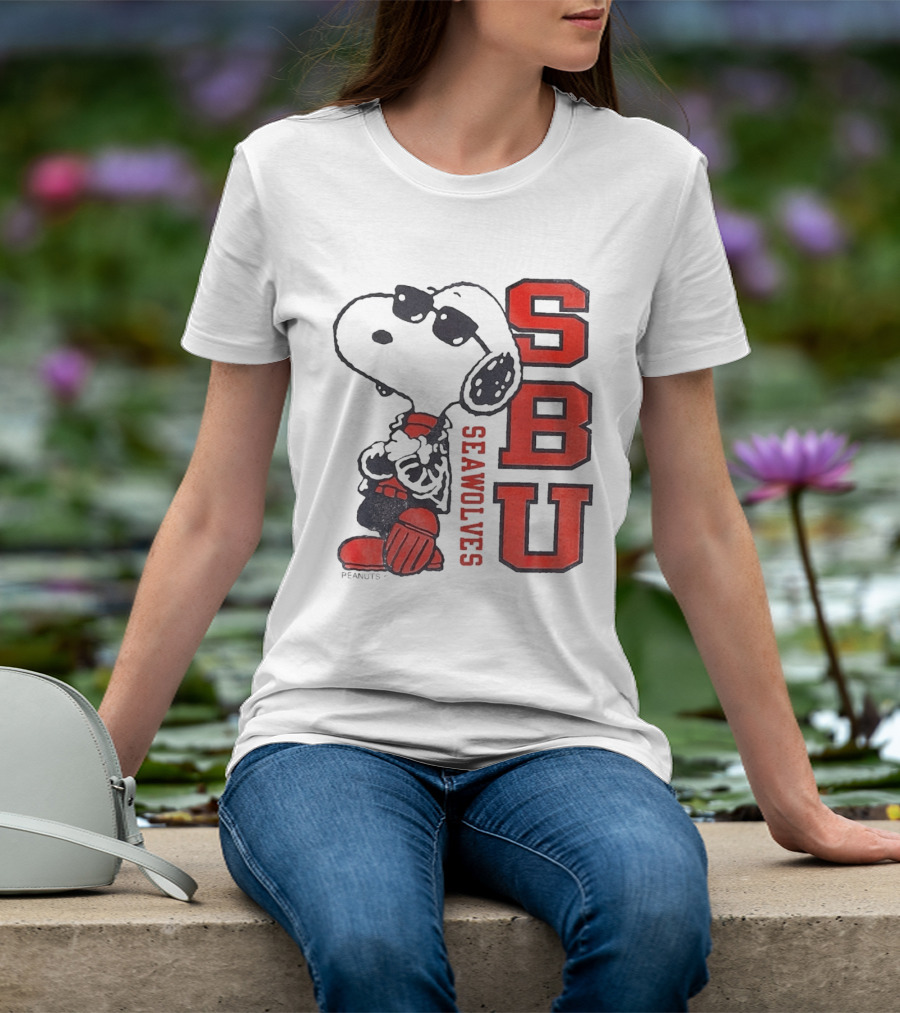 SBU Seawolves Snoopy Peanuts T-Shirt