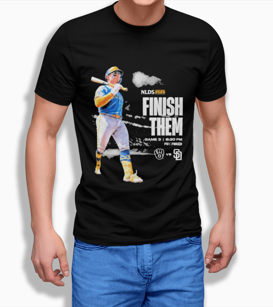 NLDS 2026 Finish Them Game 5 Brewers Vs Padres Playoff Showdown T-Shirt