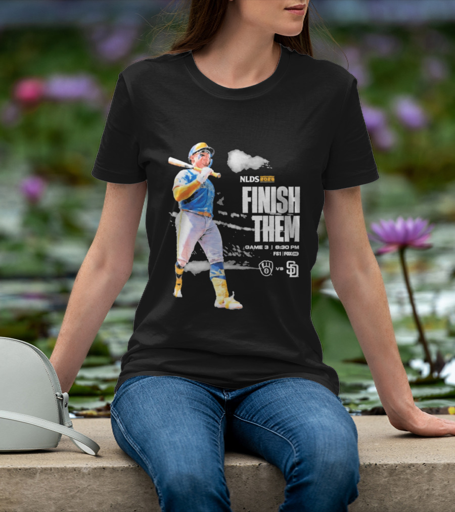 NLDS 2026 Finish Them Game 5 Brewers Vs Padres Playoff Showdown T-Shirt
