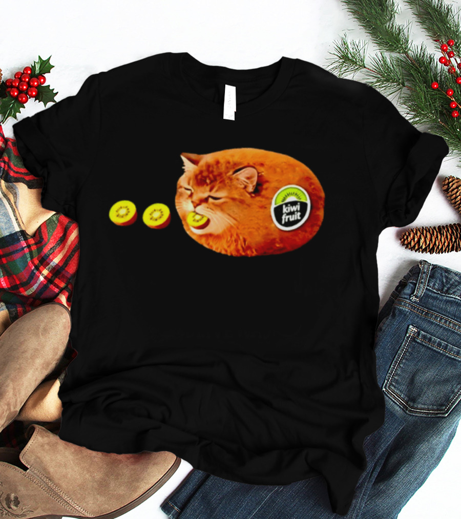Kiwi Fruit Cat Meme Hilarious Feline Kiwi Hybrid T-Shirt