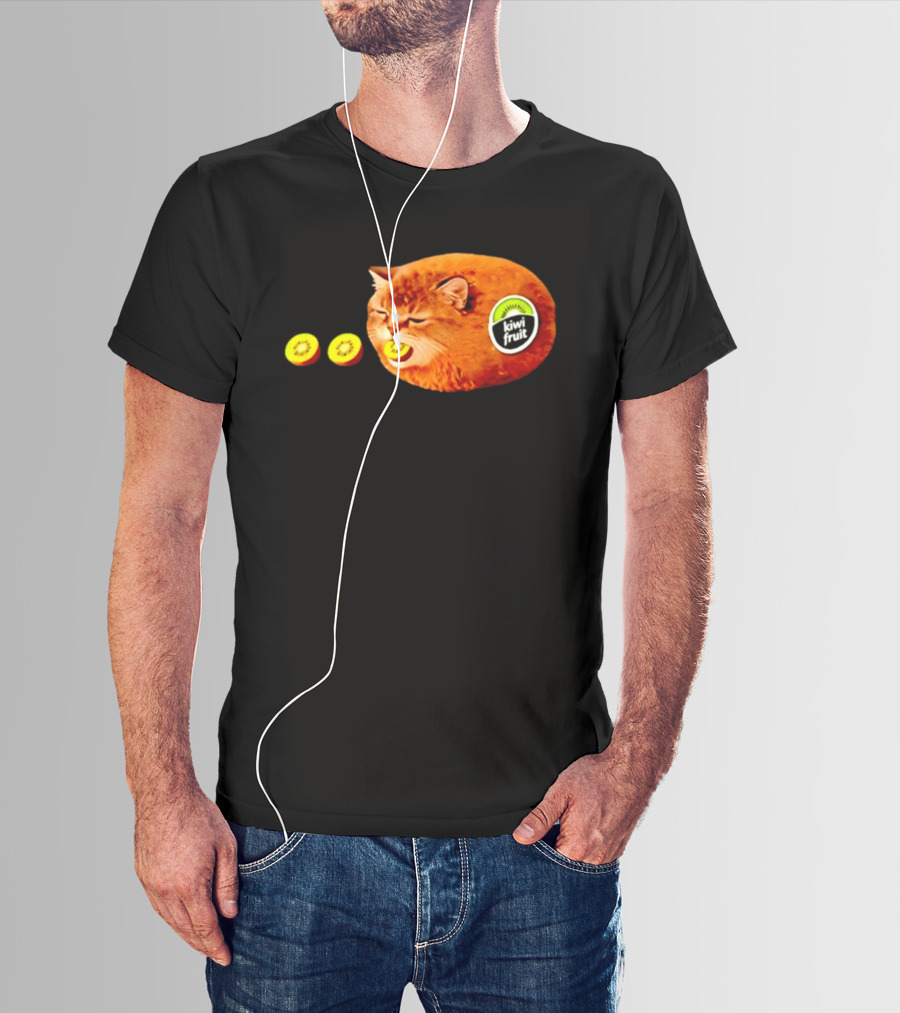 Kiwi Fruit Cat Meme Hilarious Feline Kiwi Hybrid T-Shirt