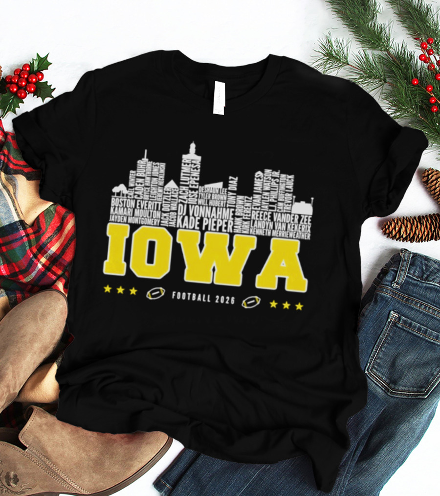 Iowa Football 2020 Skyline Stars Football T-Shirt