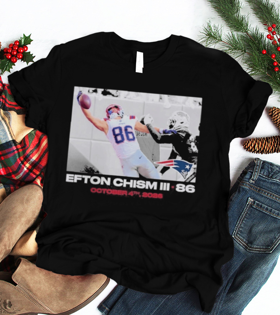 Efton Chism III New England Patriots Week 4 Black Flash Football Highlight T-Shirt