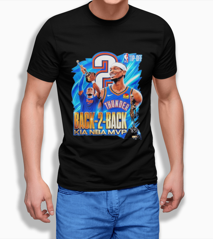 Kia NBA MVP Thunder Back 2 Back Shai Gilgeous Alexander 2026 T-Shirt