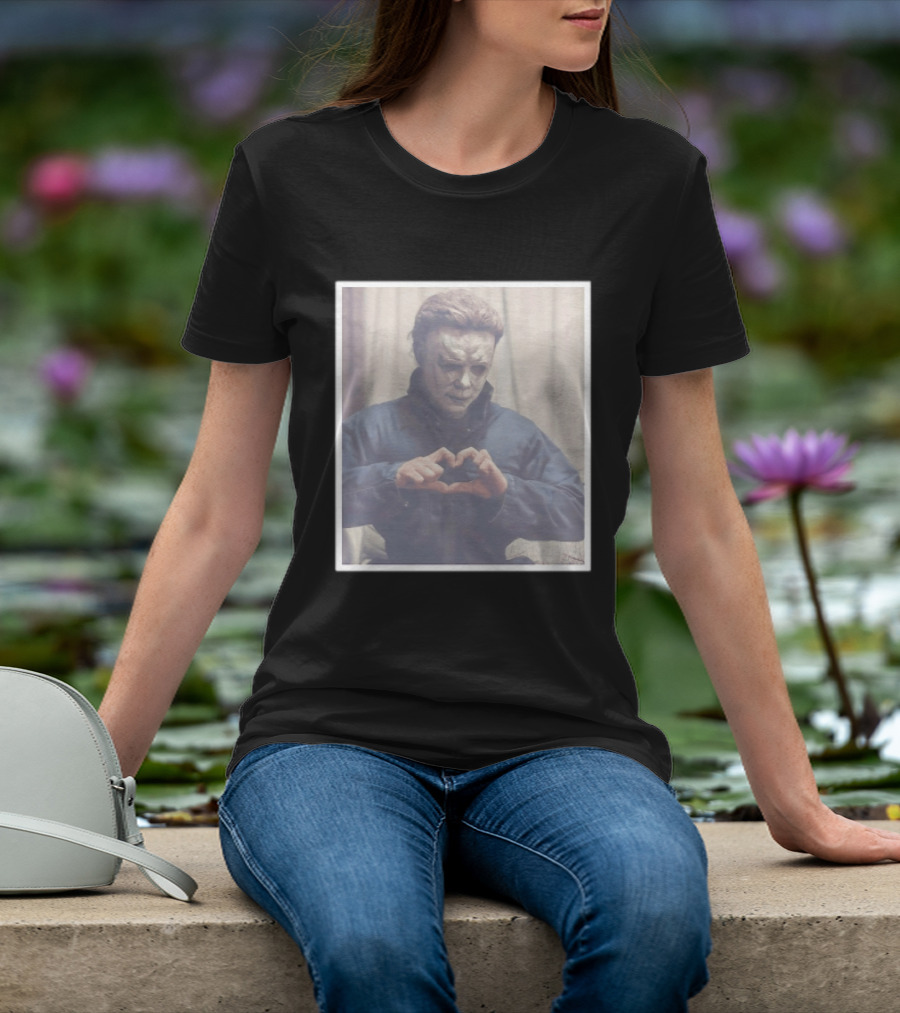 Michael Myers Heart Hands Halloween Horror Iconic Mask T-Shirt