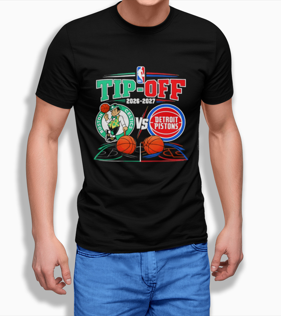 NBA Tip Off 2026 2027 Boston Celtics Vs Detroit Pistons Opening Night T-Shirt