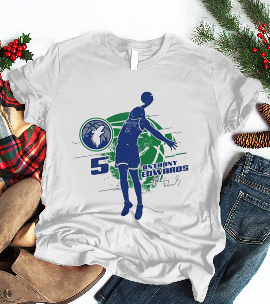Minnesota Timberwolves Anthony Edwards 5 Basketball Jump 2026 T-Shirt