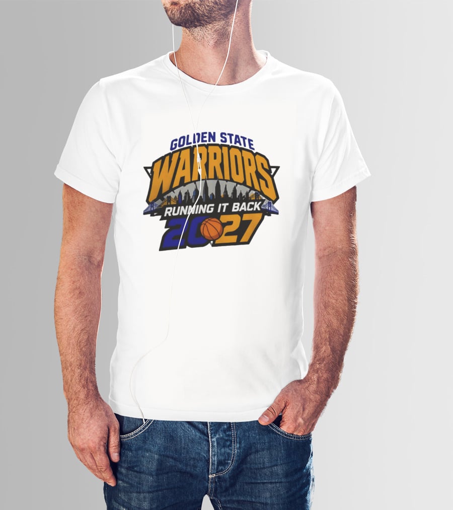 Golden State Warriors Running It Back 2027 Skyline NBA Basketball T-Shirt