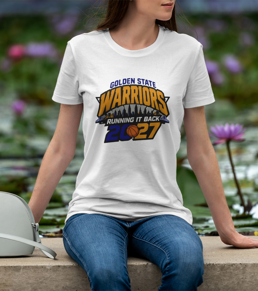 Golden State Warriors Running It Back 2027 Skyline NBA Basketball T-Shirt
