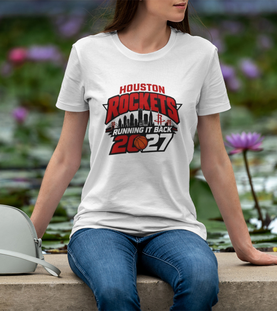 Houston Rockets Running It Back 2027 NBA Skyline Basketball T-Shirt