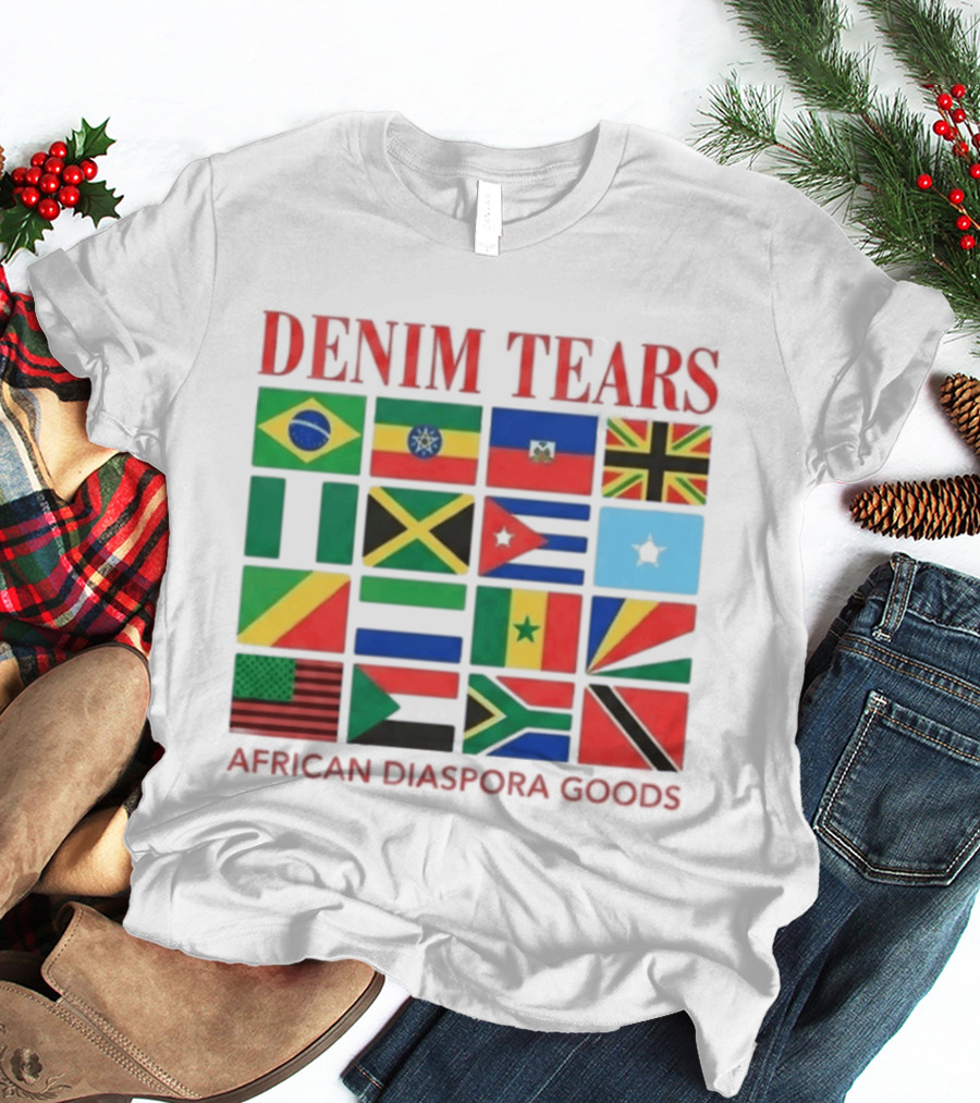 Denim Tears African Diaspora Goods Flags Brazil Jamaica Trinidad Haiti Somalia T-Shirt