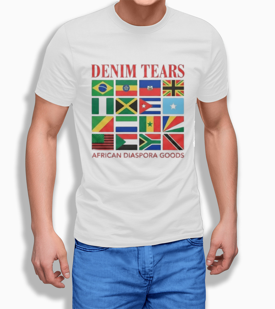 Denim Tears African Diaspora Goods Flags Brazil Jamaica Trinidad Haiti Somalia T-Shirt