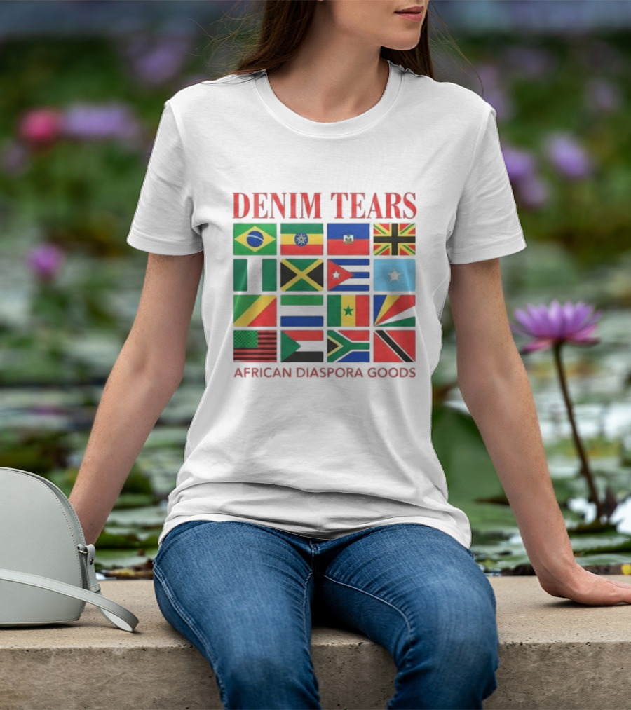 Denim Tears African Diaspora Goods Flags Brazil Jamaica Trinidad Haiti Somalia T-Shirt