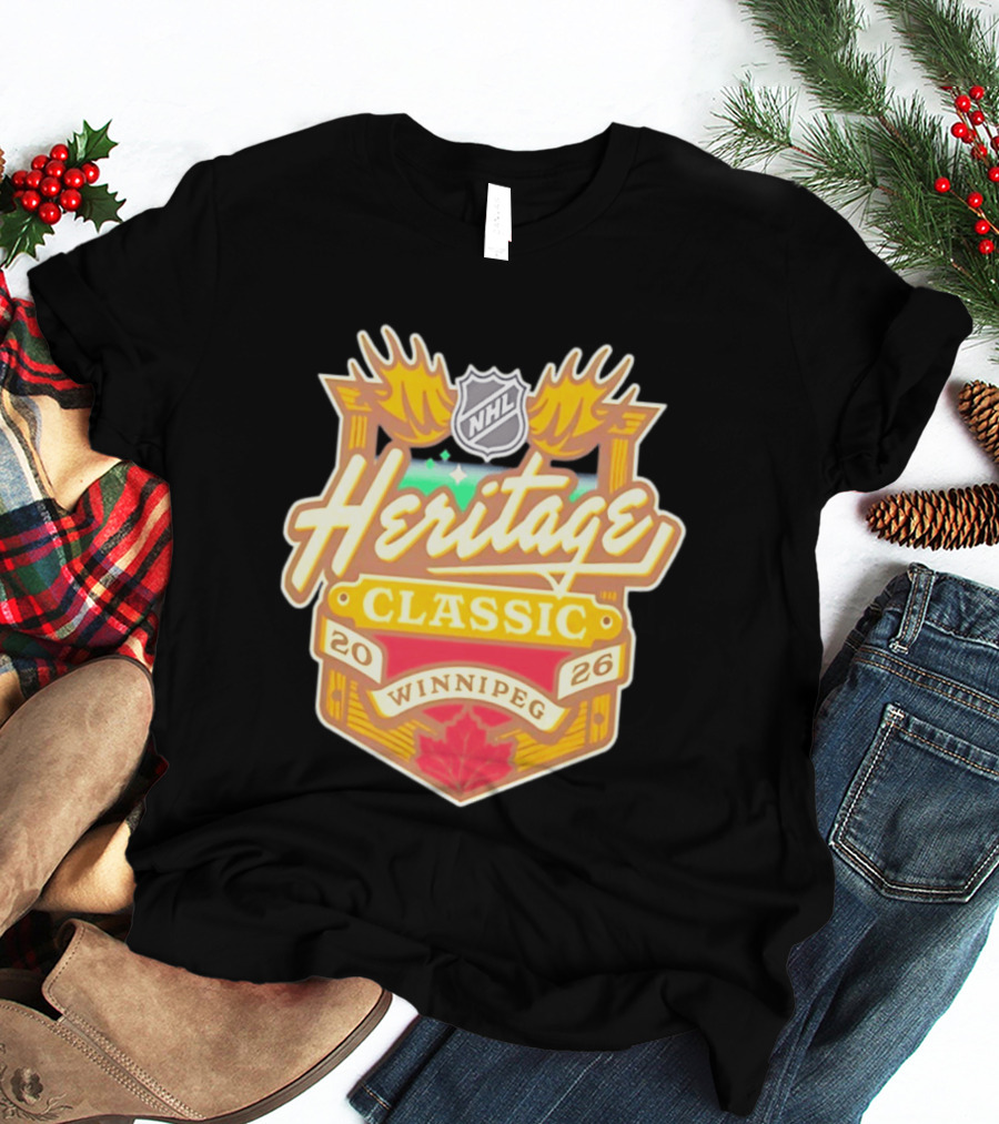 NHL Heritage Classic 2026 Winnipeg Moose Logo Maple Leaf T-Shirt