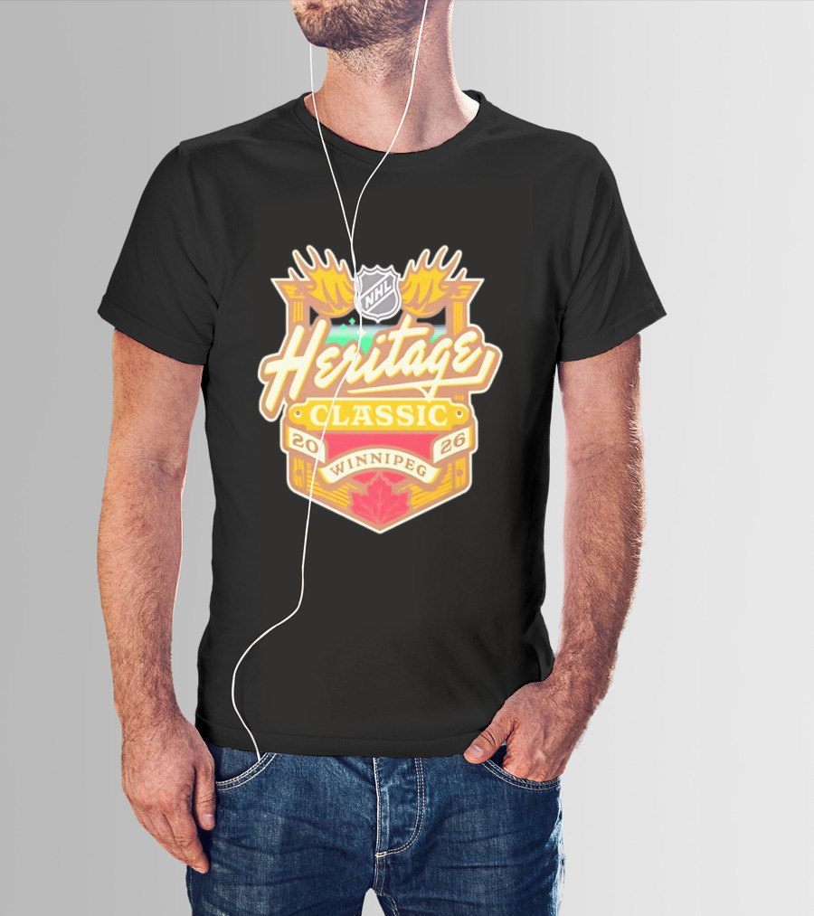 NHL Heritage Classic 2026 Winnipeg Moose Logo Maple Leaf T-Shirt