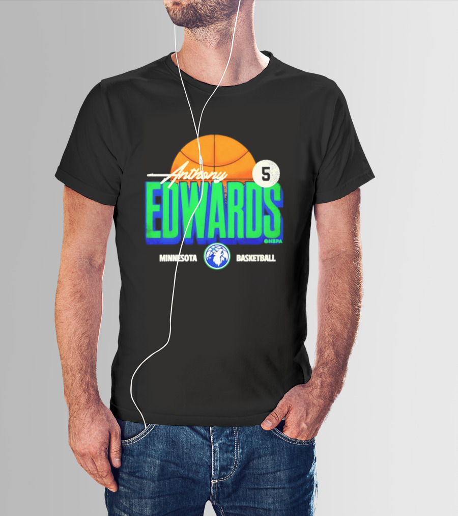 Anthony Edwards 5 Minnesota Basketball Timberwolves Player T-Shirt