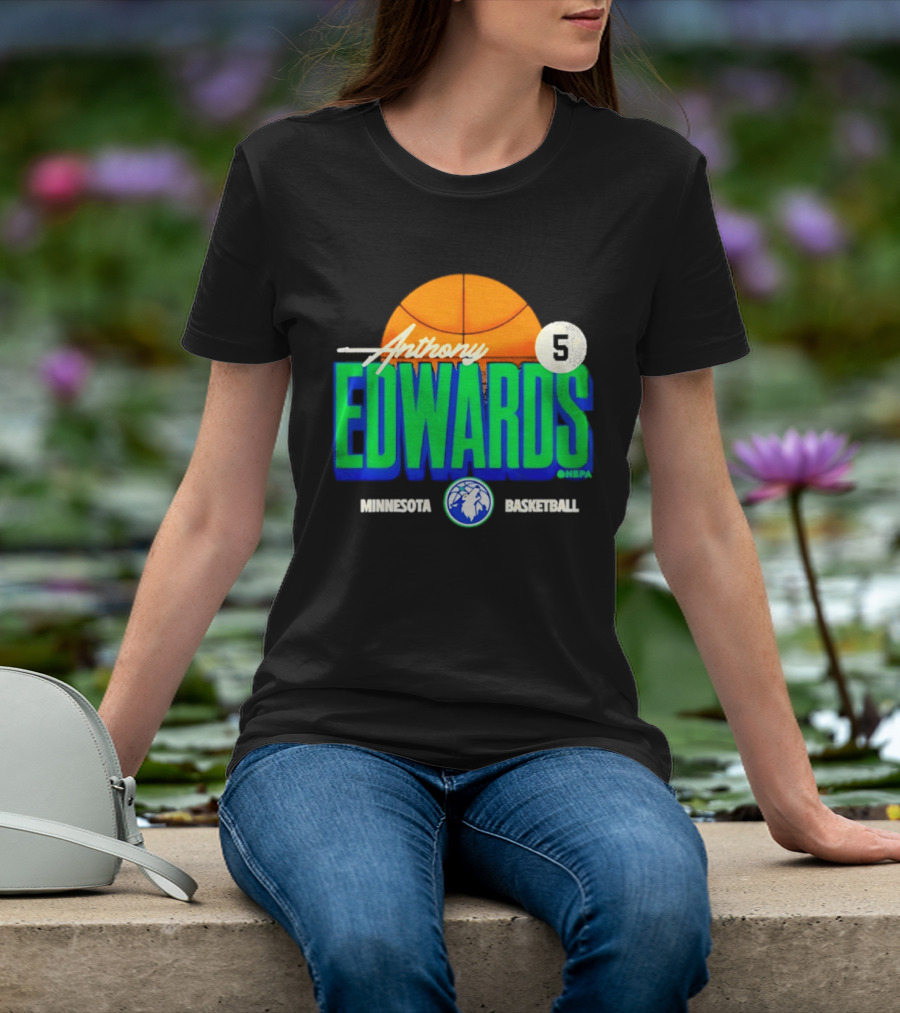 Anthony Edwards 5 Minnesota Basketball Timberwolves Player T-Shirt