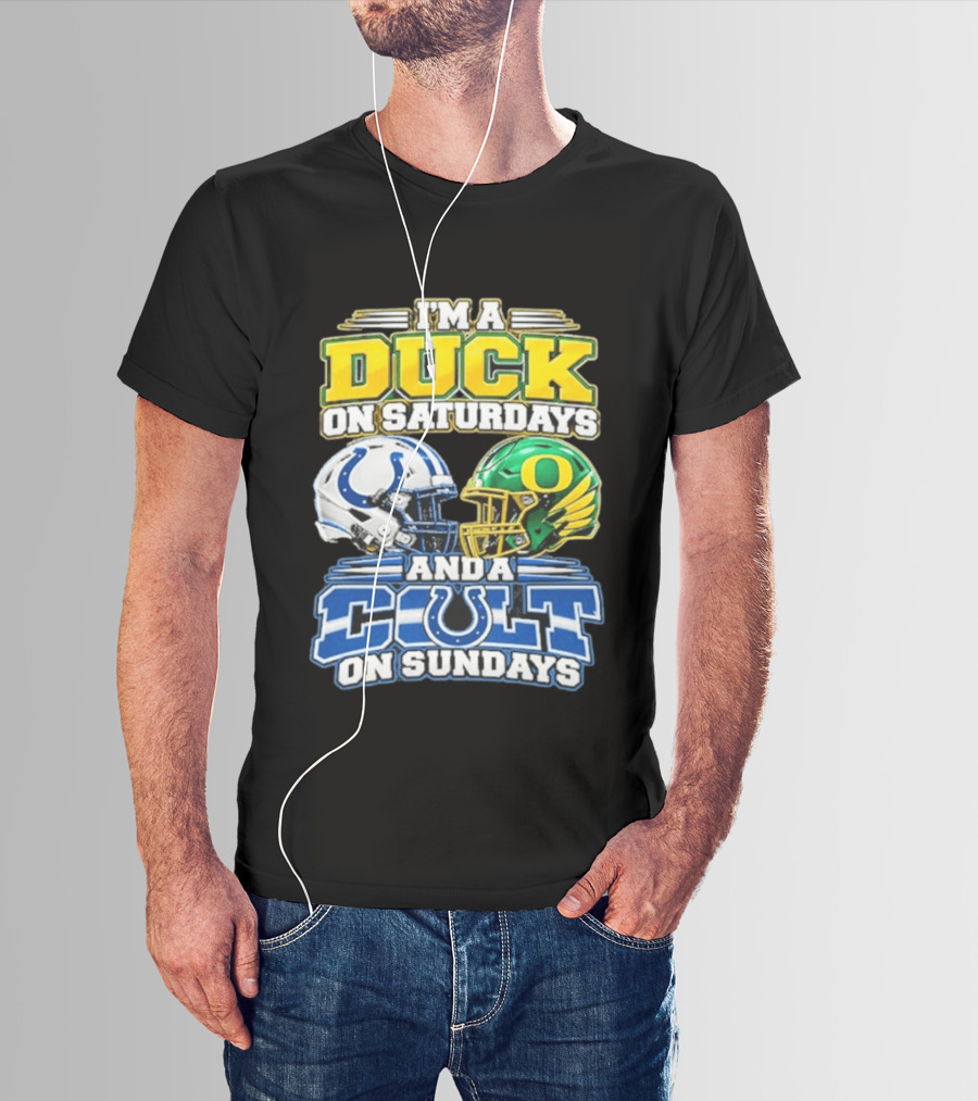 I'm A Duck On Saturdays And A Colt On Sundays Helmet Clash T-Shirt
