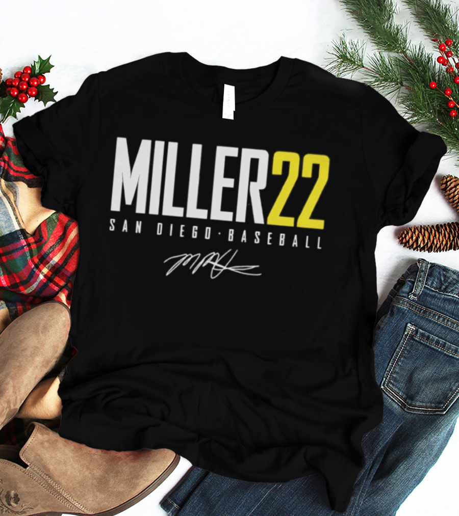 Miller 22 San Diego Baseball Signature T-Shirt