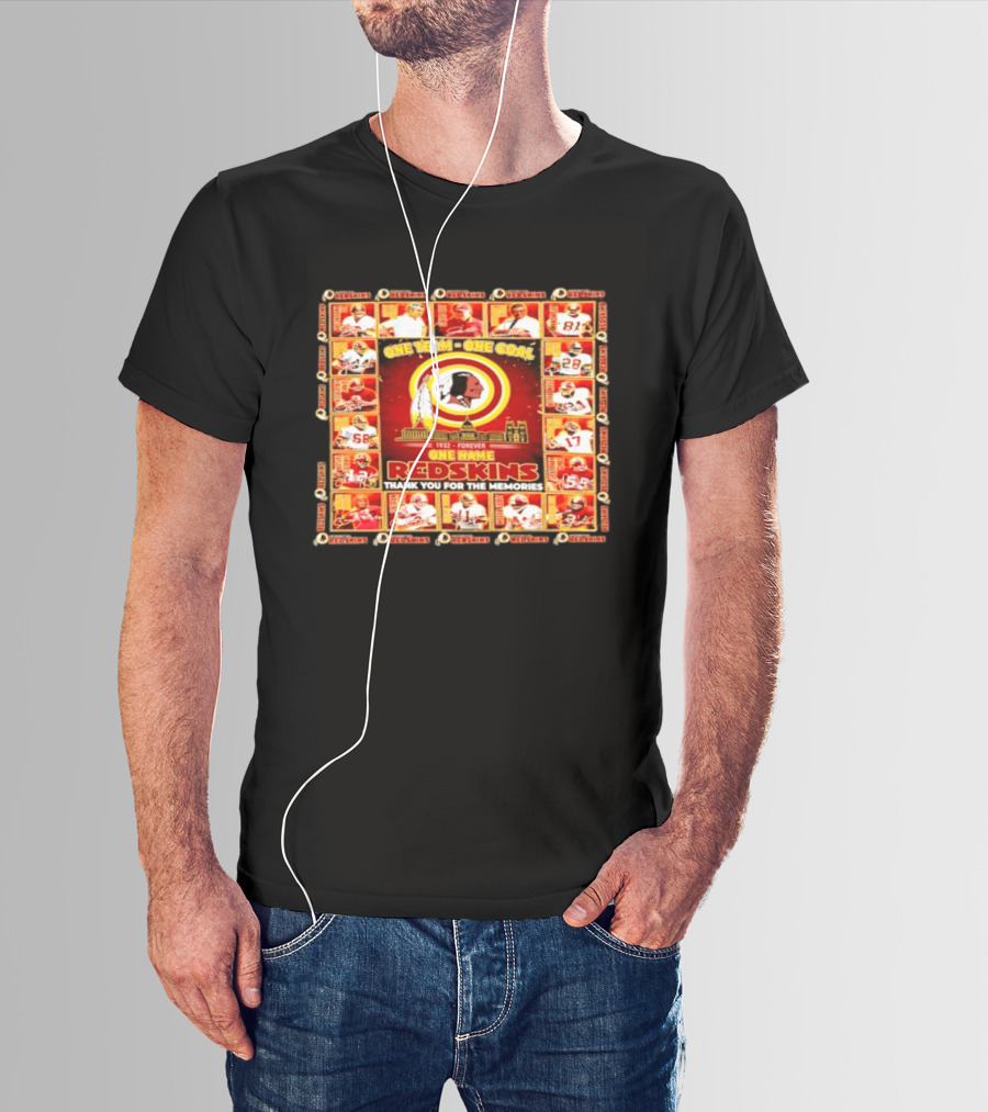 One Team One Goal 1932 Forever One Name Redskins Thank You For The Memories T-Shirt