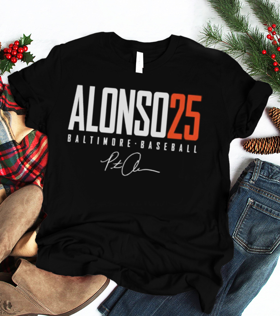Pete Alonso 25 Baltimore Baseball Signature T-Shirt