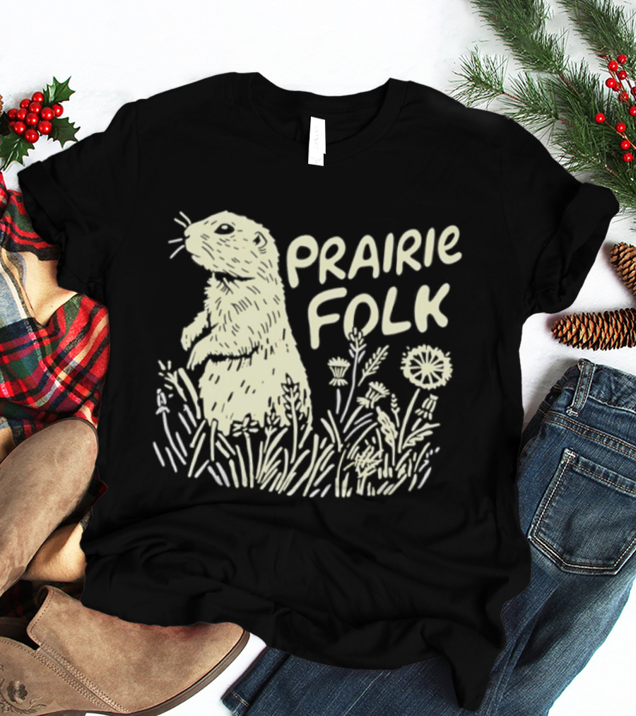 Prairie Folk Groundhog Meadow Wildlife Nature T-Shirt