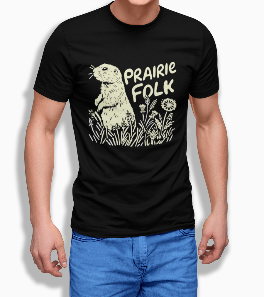 Prairie Folk Groundhog Meadow Wildlife Nature T-Shirt