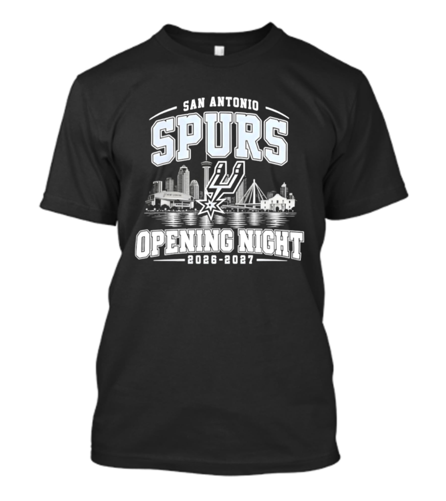 San Antonio Spurs NBA 2026 2027 Opening Night City Skyline T-Shirt