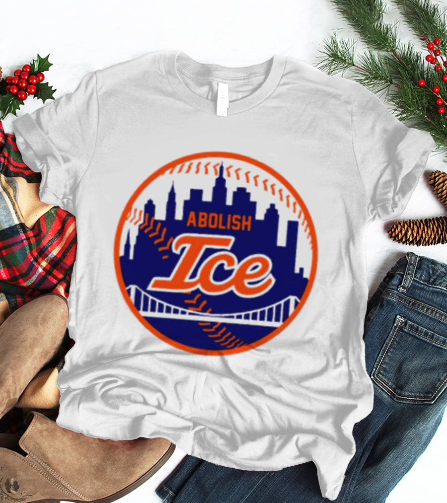 Abolish ICE New York Mets Baseball Fan City Skyline T-Shirt