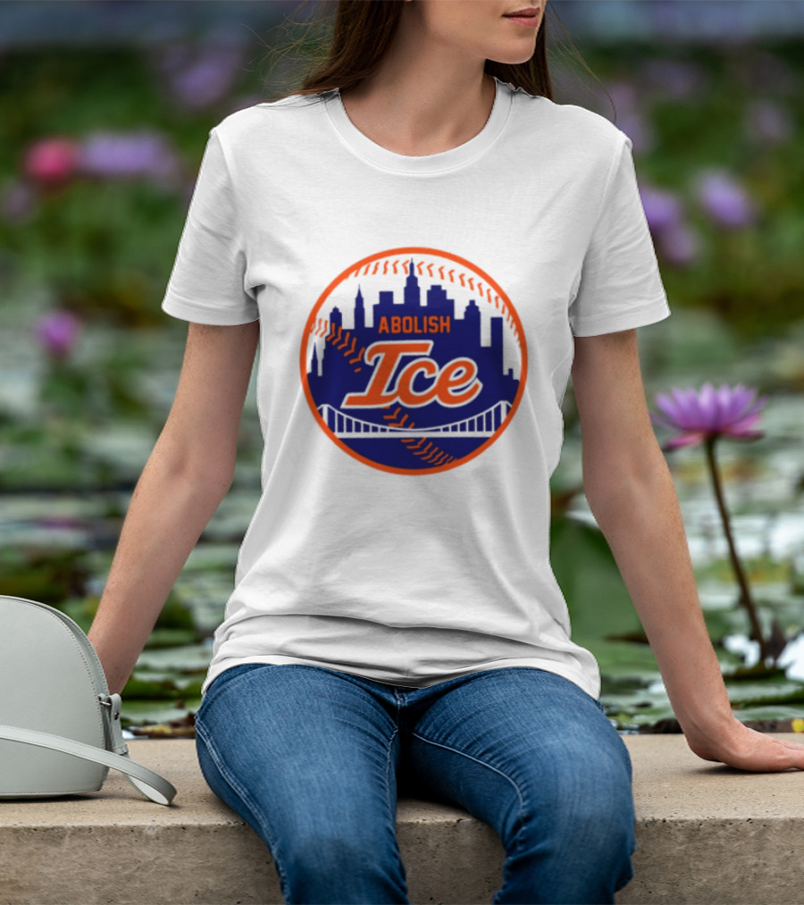 Abolish ICE New York Mets Baseball Fan City Skyline T-Shirt