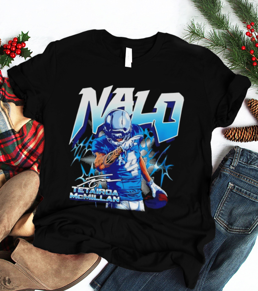 Tetairoa McMillan Nalo Carolina Panthers Football Lightning Player Number 4 T-Shirt