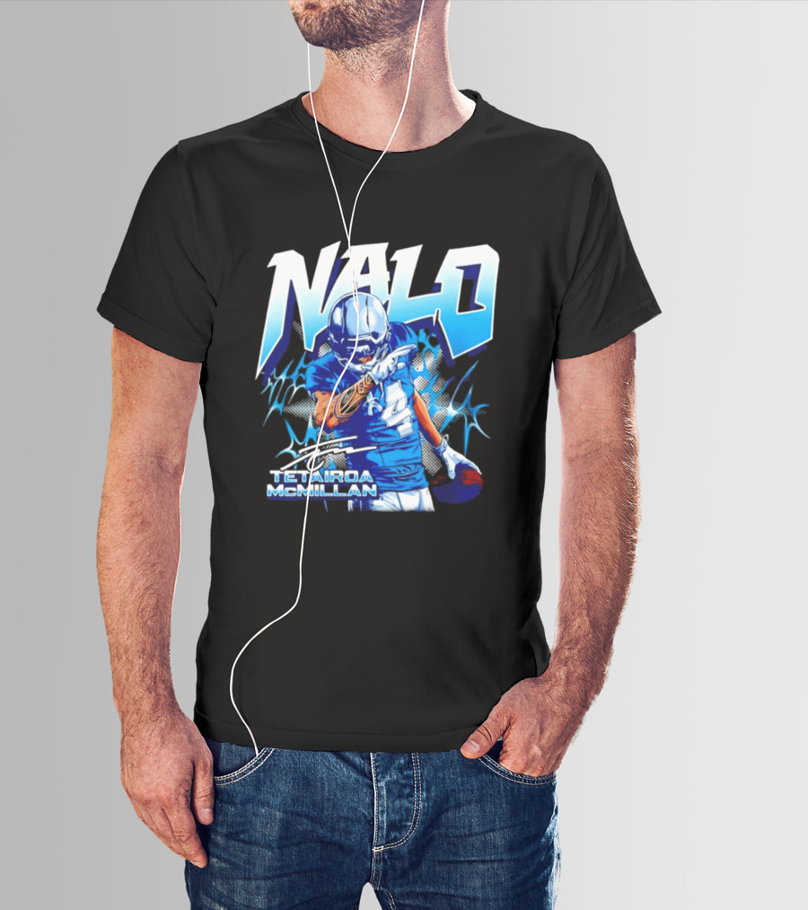 Tetairoa McMillan Nalo Carolina Panthers Football Lightning Player Number 4 T-Shirt
