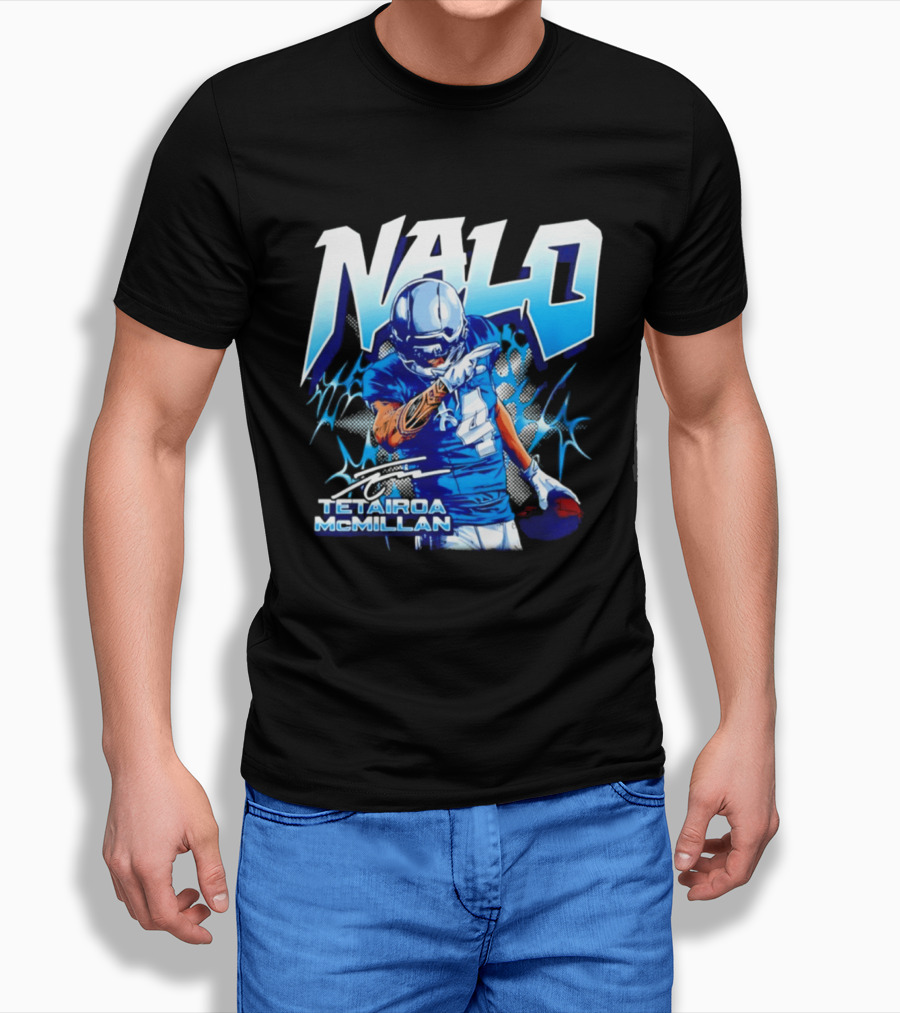 Tetairoa McMillan Nalo Carolina Panthers Football Lightning Player Number 4 T-Shirt