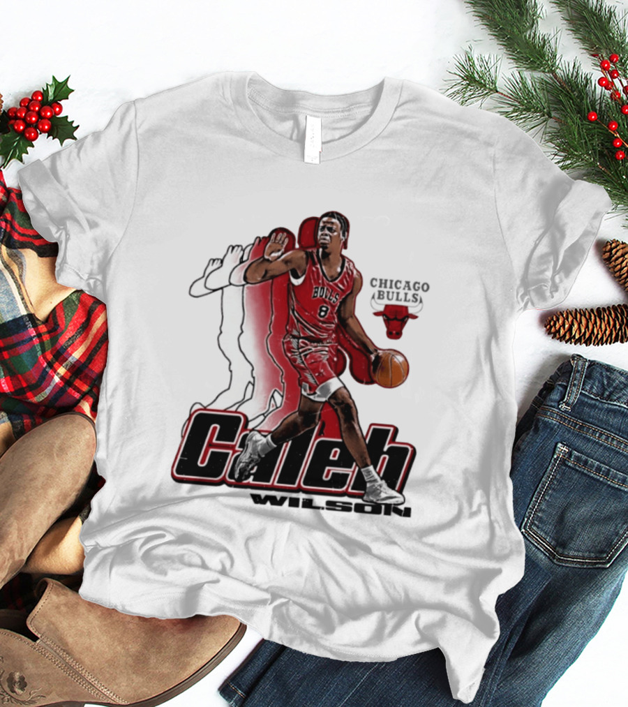 Caleb Wilson 8 Chicago Bulls Basketball Pose T-Shirt