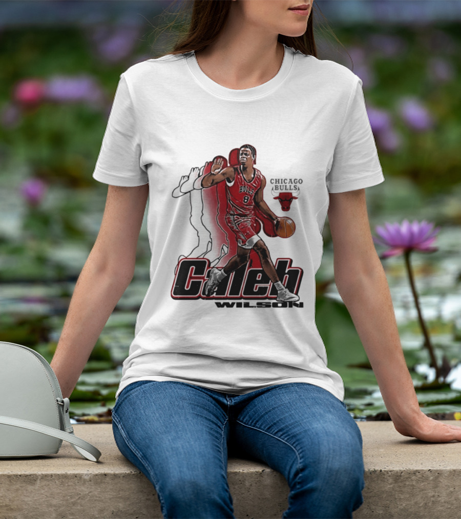 Caleb Wilson 8 Chicago Bulls Basketball Pose T-Shirt