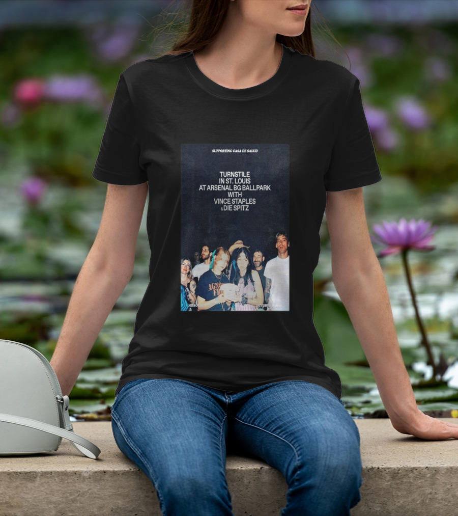 Turnstile St. Louis Arsenal BG Ballpark Vince Staples Die Spitz October 2026 Supporting Casa De Salud Missouri T-Shirt